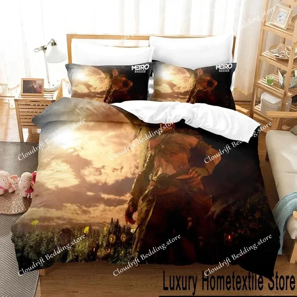 3D Print Game Metro Exodus Bedding Set Duvet Cover Bed Set Quilt Cover Pillowcase Comforter king Queen Size Boys Adult Bedding02