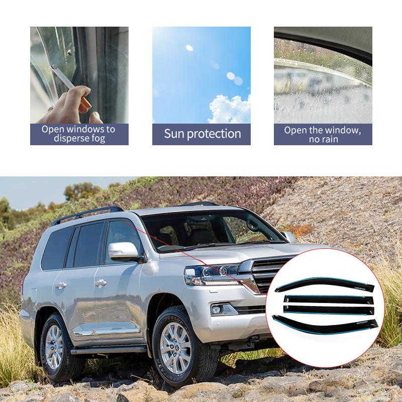 

Fengji FJ/LC Land Cruiser Car Window Rain Deflector Shield 90-10 Model Toyota Land Cruiser Rain Guard чорний