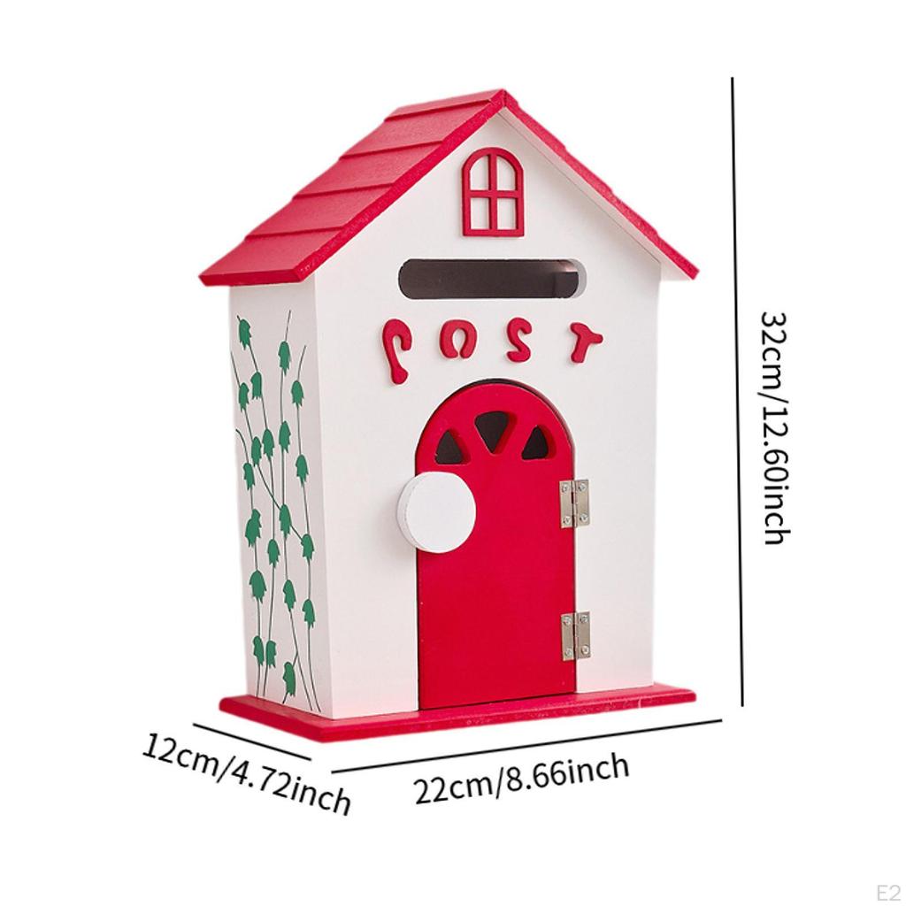 Lockable Wooden Wall Mounted Mailbox for Communications, Reviews, Home, School, Front Door