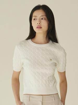 NOUVE Summer Cable Round Knit - Ivory