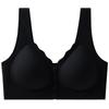 Light Green Ribbed Wireless Bra with Front Closure and Wide Straps
