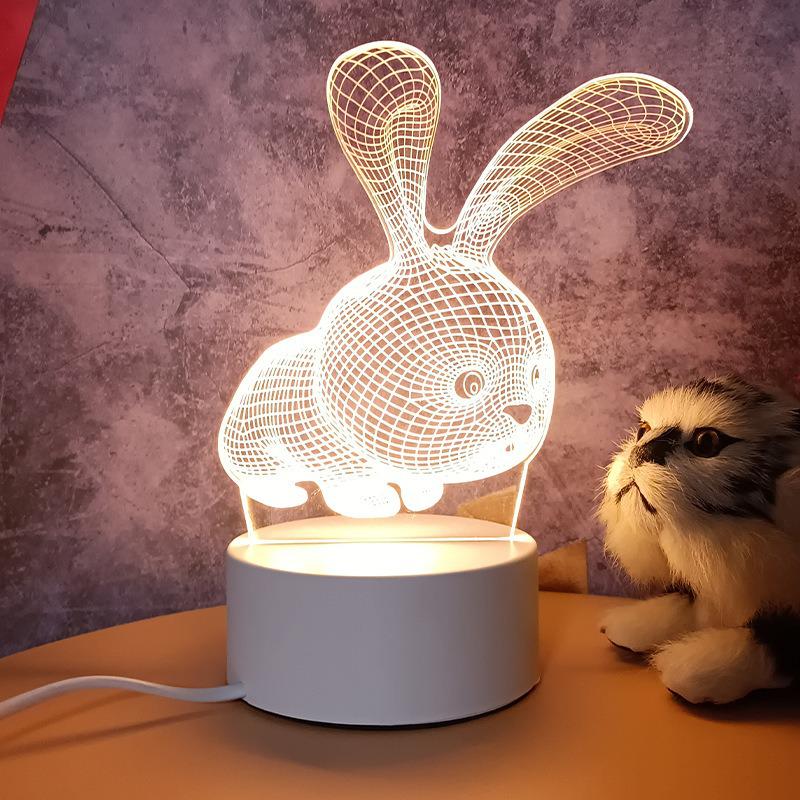 3D Bear Night Light Acrylic Table Lamp for Bedroom