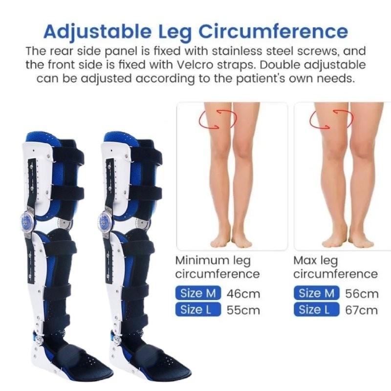 New Adjustable Angle Height Knee Ankle Foot Brace Thigh Knee Joint Foot Support Fixator Fitness Ligament Protector