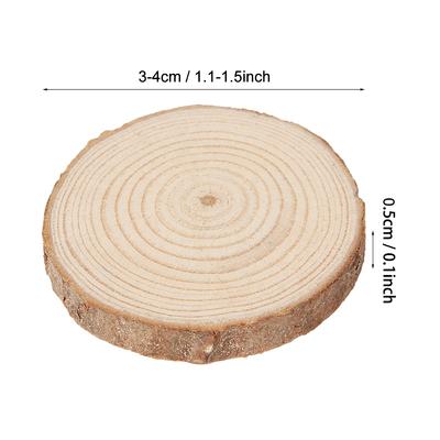 30PCS Natural Wood Slices Craft Wood Kit with Hole Wooden Circles Tree Slices for Arts and Crafts Christmas Ornaments DIY Crafts