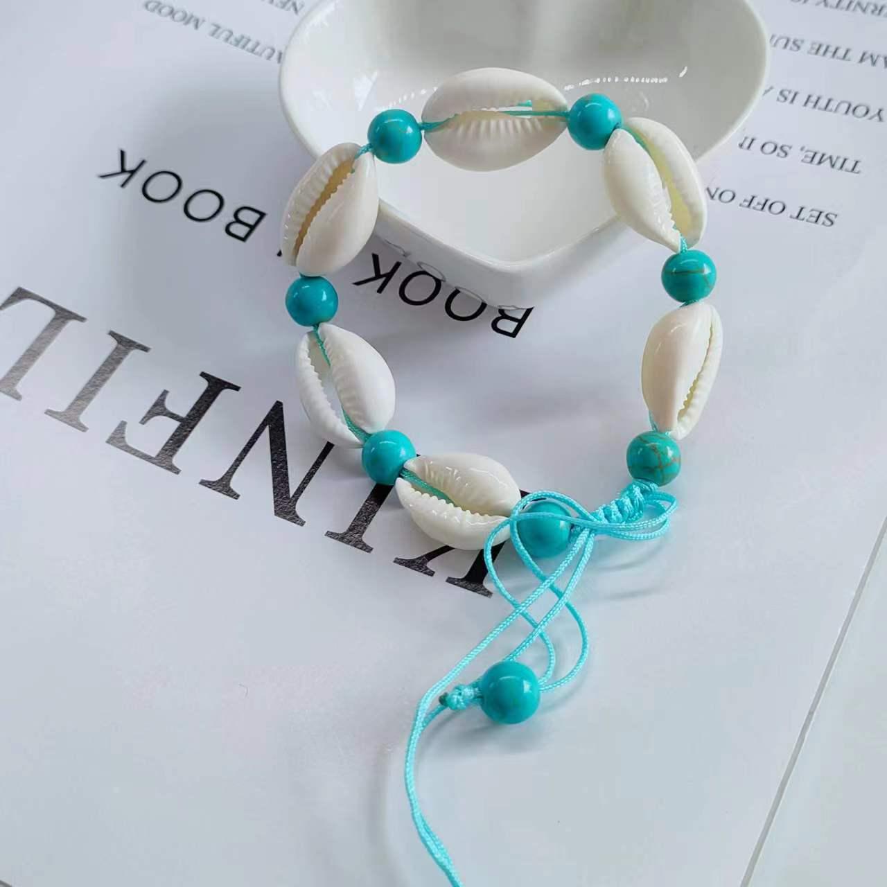 

Богемский браслет на ногу с морской звездой и черепахой: Плетеный браслет ручной работы в стиле INS.