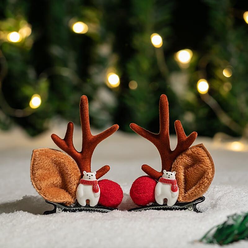 

Christmas Reindeer Antler Hair Clip Set