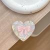 Korean Heart Bow Rhinestone Magnetic Desktop Phone Stand with Airbag Folding Finger Ring