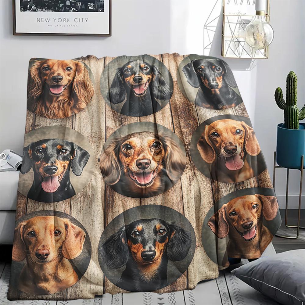 Dog Print Flannel Blanket, High Quality Comfortable for All Seasons, Home Decor, Warmth and Comfort, Perfect for Christmas Gifts