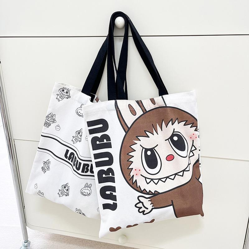 Cartoon Canvas Bag Girl Cute Hand Canvas Bag Going Out Versatile Hand Satchel Tote Bag
