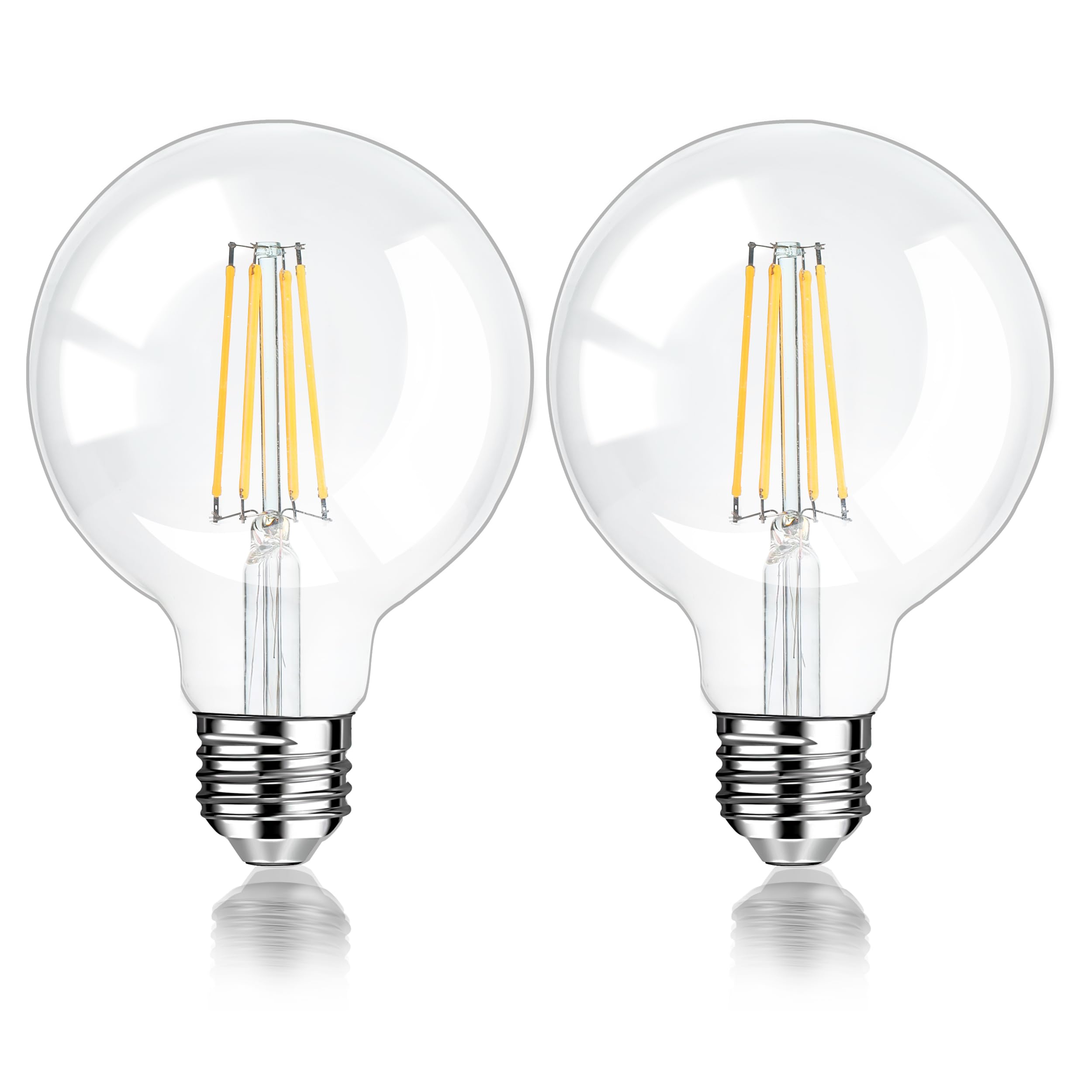 

FLSNT LED Bulbs, E26 Base, 80W Equivalent, Warm White, Edison Bulb, 8W, 1055lm, 2700K, G95, Globe Bulb, Filament Bulb, Retro, High Color Rendering,