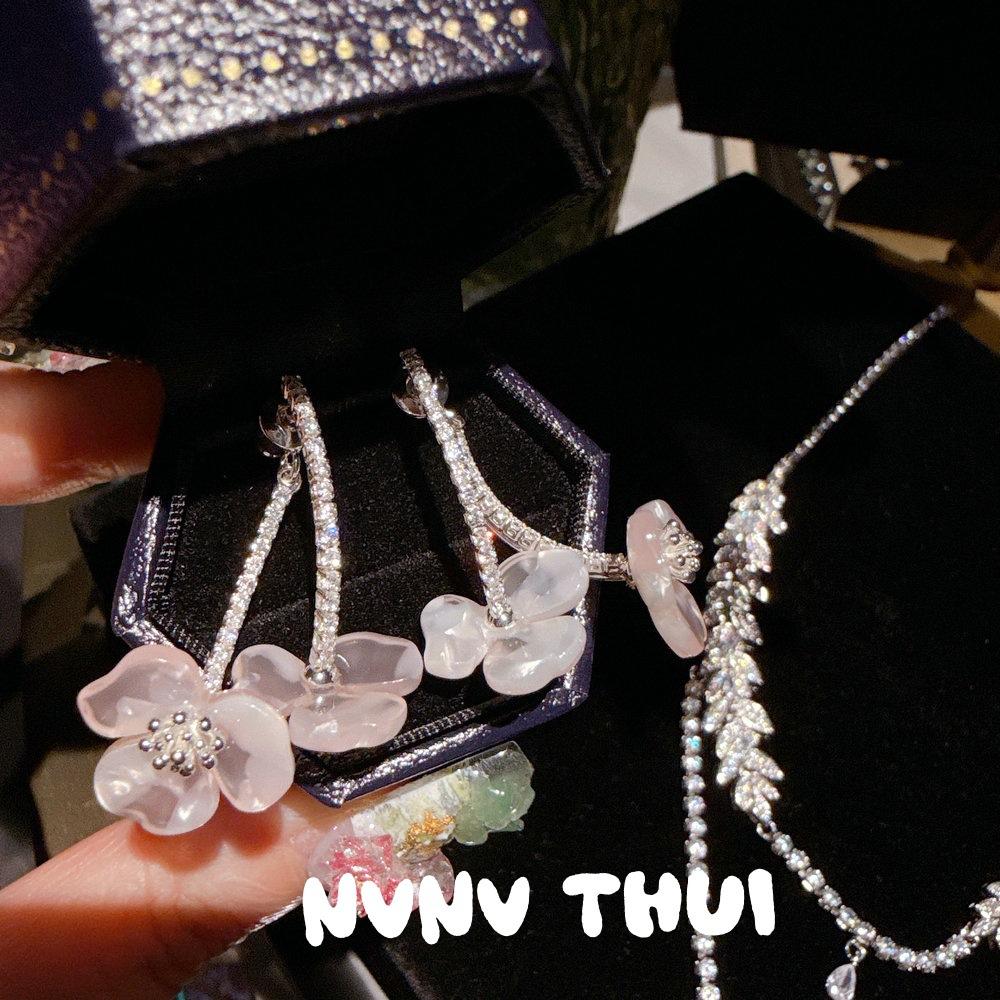 Mint Mambo Gypsy Star Wheat Ear Gem Water Drop Necklace Haute Couture Jewelry, Meteor Fritillary Flash Diamond Earrings Set