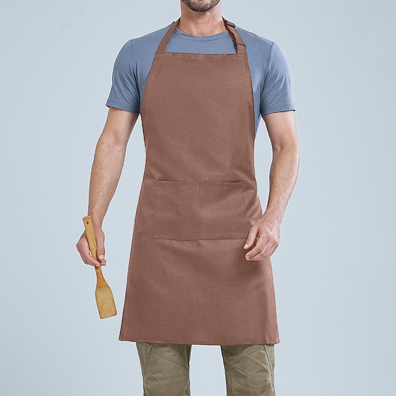 Korean-Style Custom Logo Neck Apron for Baking, Kitchen, Restaurant, and Coffee Shop