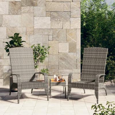 Vidaxl Adirondack Garden Chair, Grey, Poly Rattan