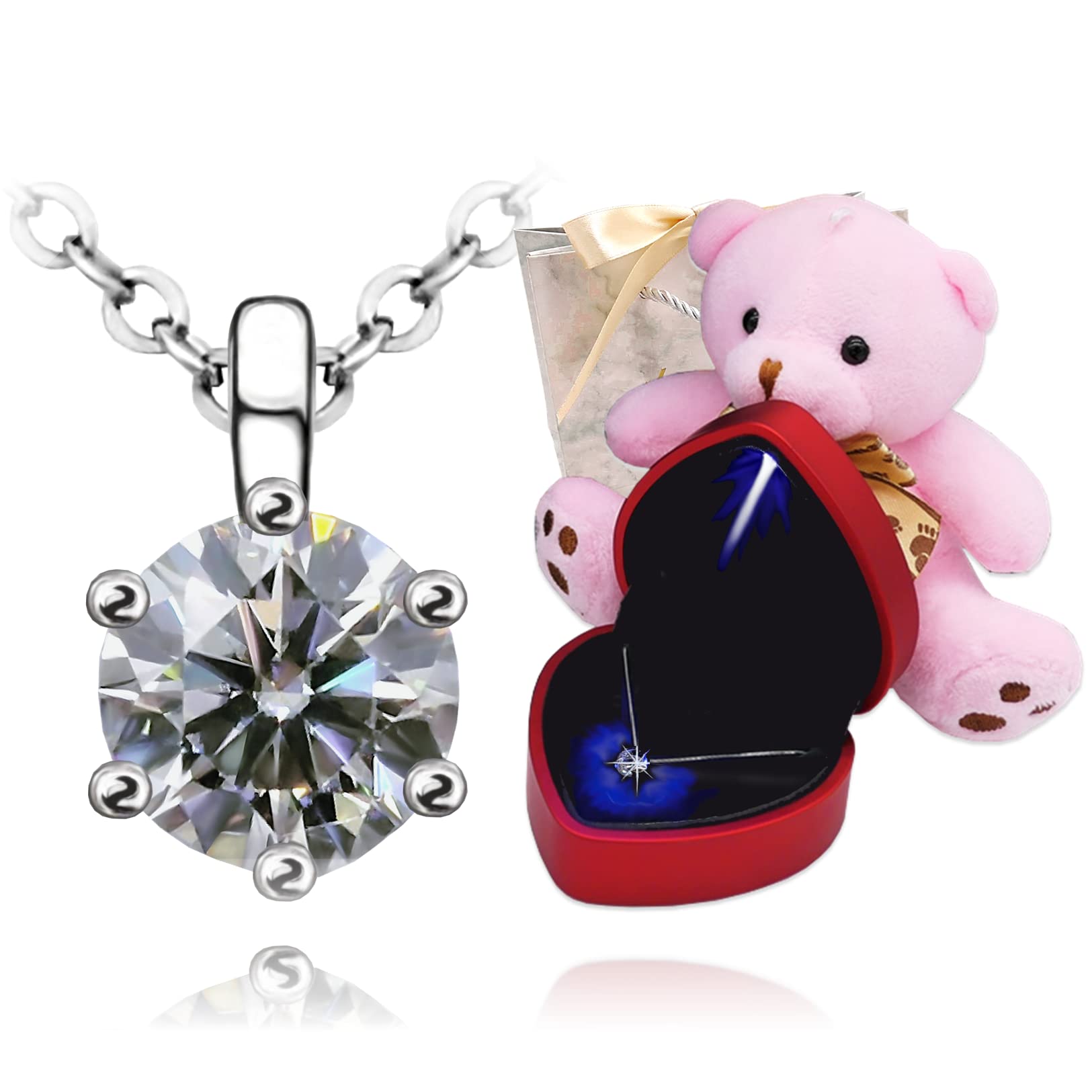 

High Quality Luminous Jewelry Gift Set Jewelry Box [Enscene] Women s Necklace, Zirconia, Box, (LED Set, Color Platinum)