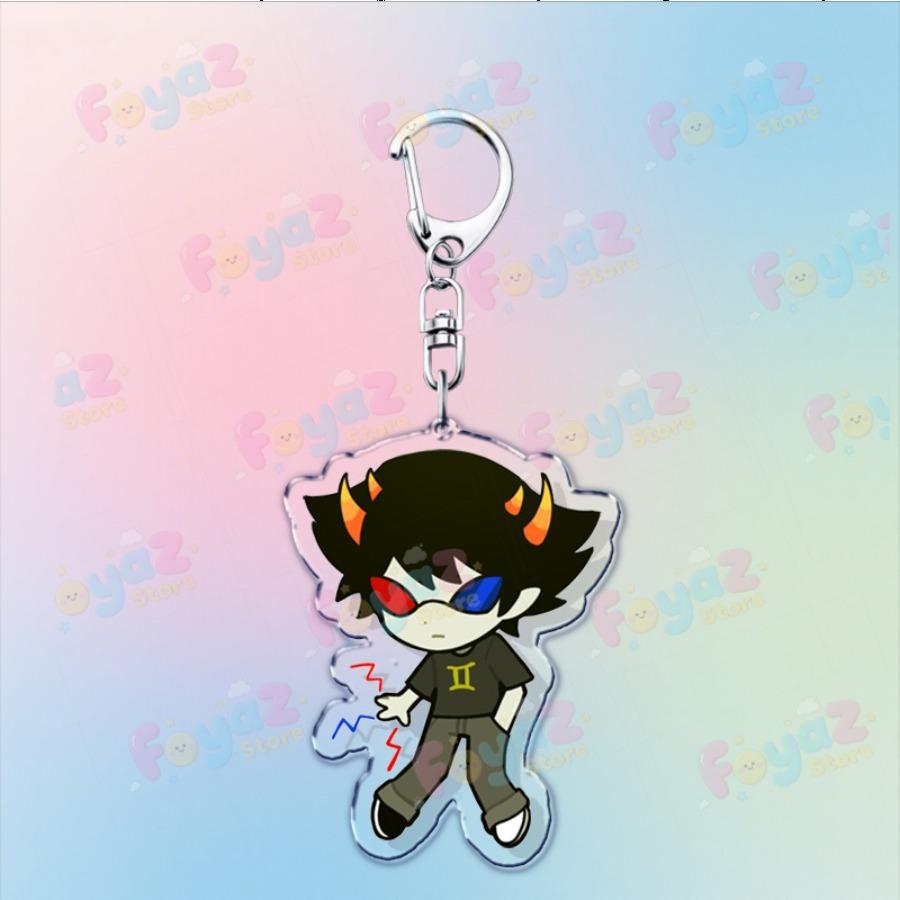 Cartoon Homestuck Keychain Accessories Bag Charms Dave Strider John Egbert Karkat Gamer Keyrings Jewelry Fans Freinds Gift