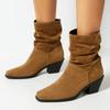 Women's Ankle Boots 2025 Spring Faxu Suede Black Brown Fashion Low Heel Autumn Winter Motorcycle Short Boots Ladies Comfortable