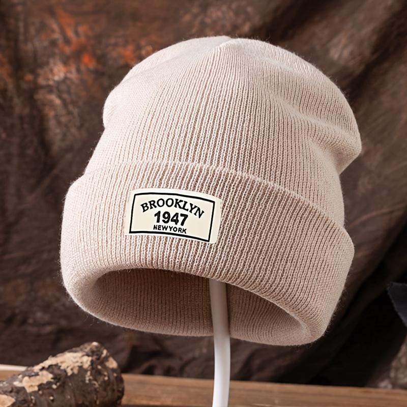 1947 Knitted Beanie Unisex Outdoor Ski Pullover Hat Fashionable Stretchy Knit Cap Trendy