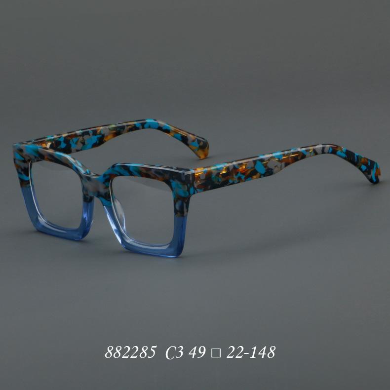 Black Oversized Square Acetate Reading Glasses for Women Men Fashion Big Frame Presbyopia Eyewear Anti Blue Light
