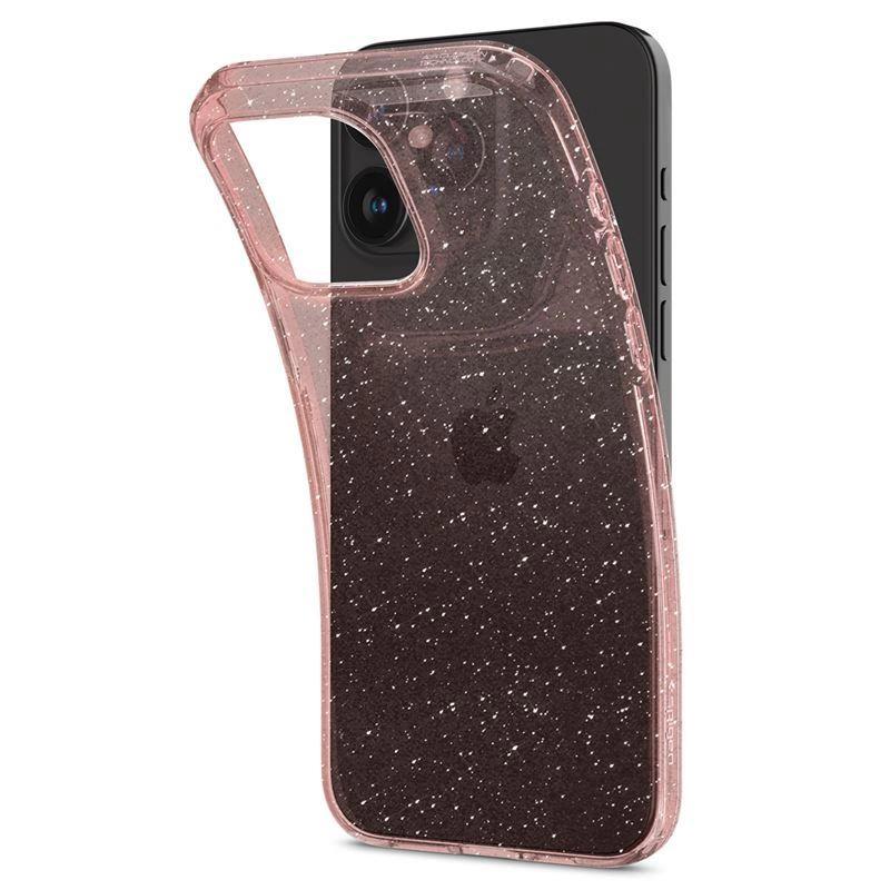 Spigen Liquid Crystal Glitter Case For iPhone 15 Pro Max - Pink-Transparent