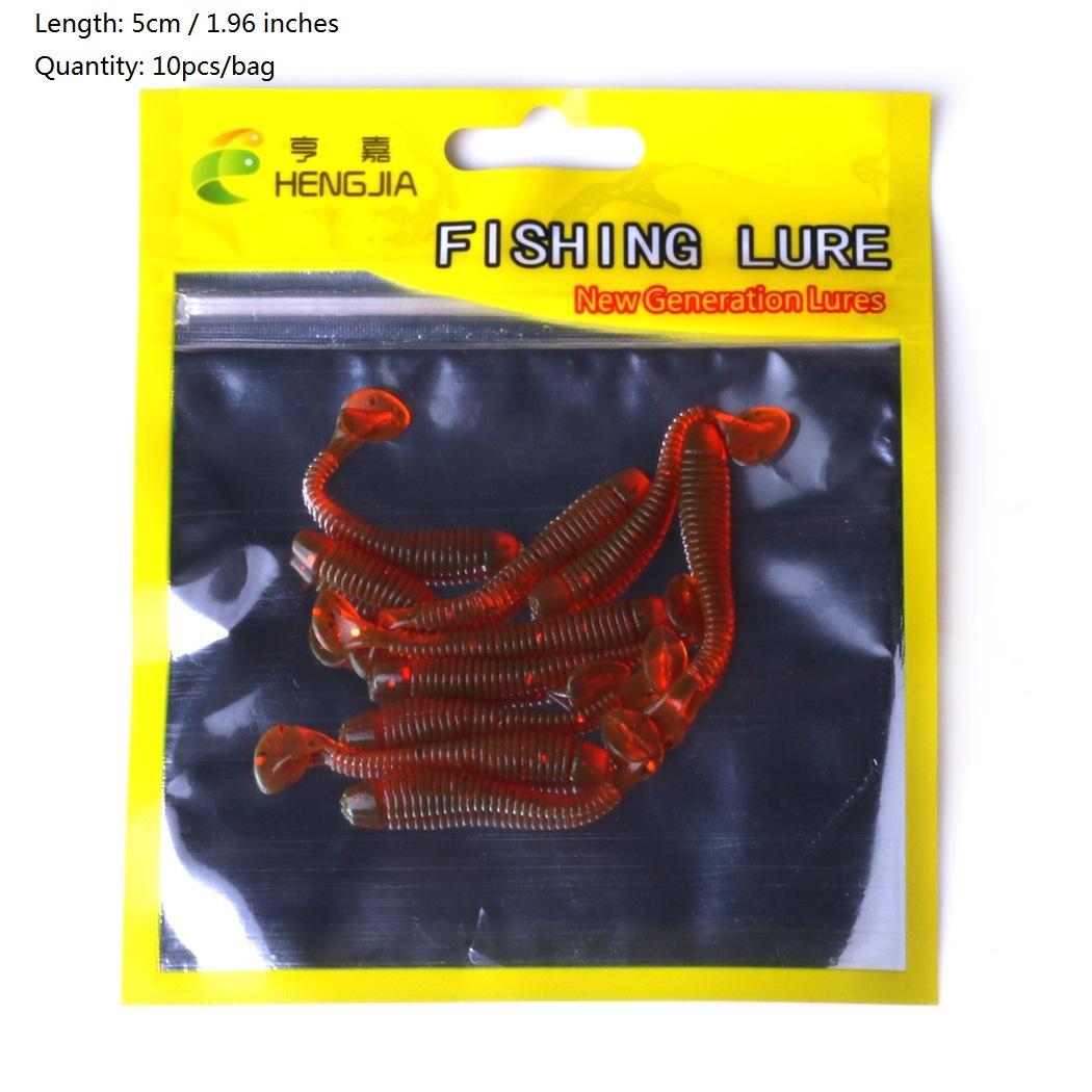 

10 шт. 1,95 дюйма, мини-мягкие личинки, приманка для червей, мягкая силиконовая приманка для червей, свимбейт, окунь, воблер красный