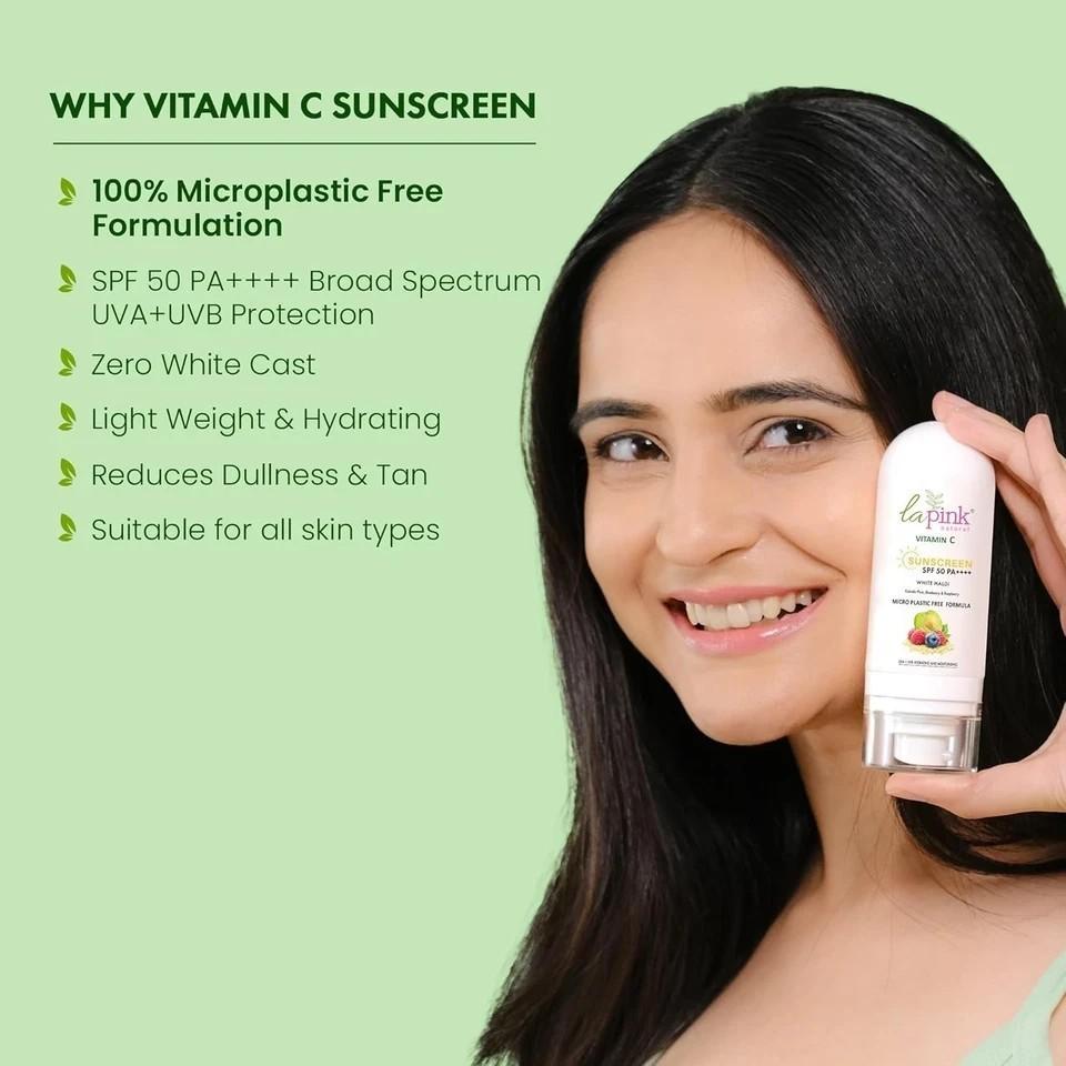 La Pink Vitamin C Sunscreen Spf 50 For All Skin Types 50gm