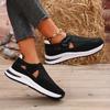 Women's Autumn Casual Single Shoes Cross-border Platform Flying Weaving Breathable Velcro Casual Mesh