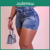 Womens Denim Shorts Skinny Summer Shorts Sexy Street Elastic Waist Tie Pants