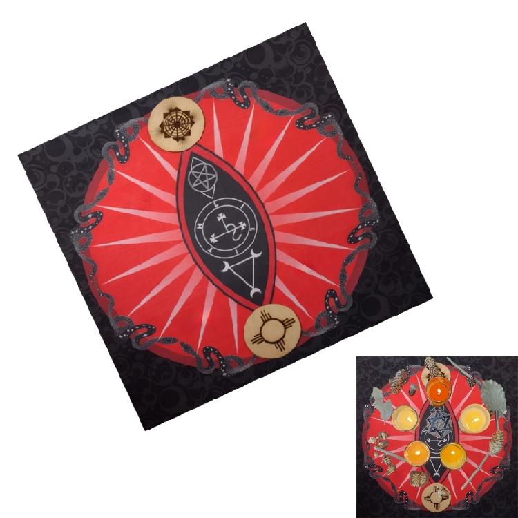 Symbol Snake Astrology Tablecloth Altars Cloth Square Divinations Card Table Cloth Witchcrafts Deck Cloth Enduring