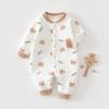 Newborn Baby Clothes Warm Cotton Quilted Romper Long Sleeve Infant Onesie Autumn Winter Thickened Outfit