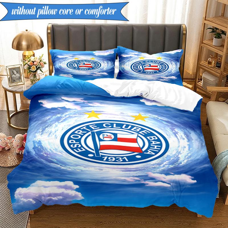 3PCS Esporte Clube Bahia Design Printed Soft Bedding Set,Including 1pc Duvet Cover And 2pcs Pillowcases Perfect for Bedroom, Dormitory, Fan gift