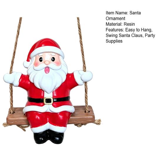 Christmas Hanging Decor Swing Santa Claus Ornament, Resin Tree Decorations Decoration, Seasonal Pendant Home Party Ornament
