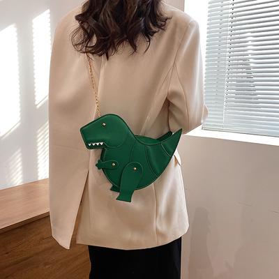 Funny 3D Cartoon Animal Dinosaur Stegosaurus T-Rex Bag Rivet Chain Casual Women'S Crossbody Bolsa Mochila Dinosaurio Girls Bags