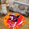 Folk Round Sun Multicolor Carpet, Non-Slip Floor Mat for Kitchen