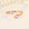 Korean Heart-Shaped Zircon Rose Gold Ring - Elegant Light Luxury Jewelry