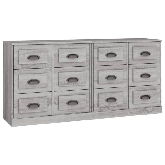 VidaXL Buffets 2 Pcs Sonoma Grey Engineered Wood 3185285