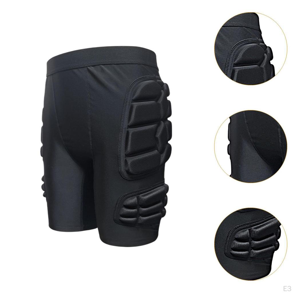 Mens Padded Shorts Breathable Protector for Soccer Basketball Outdoor Sports M