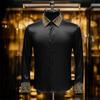 Camisa de Hombre de Manga Larga Estampada en 3D de Lujo, Camisa de Vestir Ajustada con Patrón Dorado Barroco, Camisa de Hombre para Banquetes de Negocios