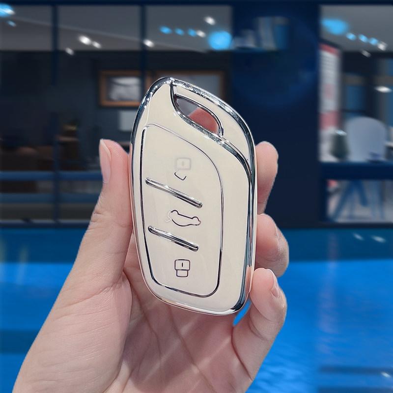 Silver Edge Tpu Car Key Case For Roewe Rx8 Rx5 Rx3 I6 I5 Car Remote Key Case Shell Cover For Mg Zs Hs 5 6 Ezs Soft Accessories