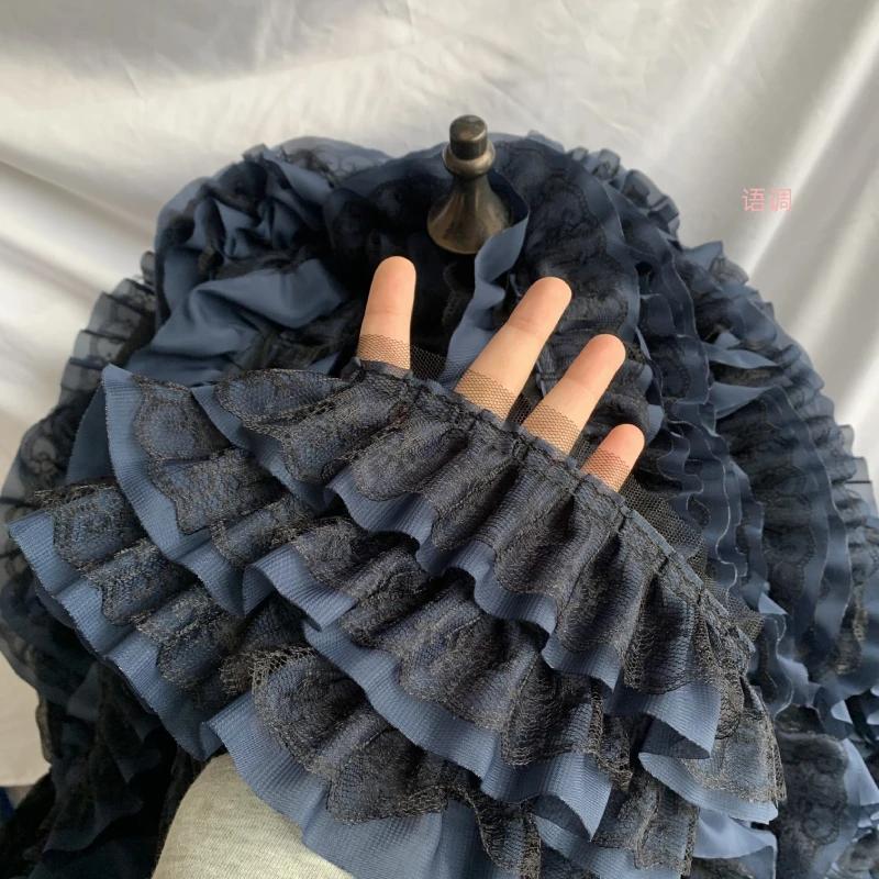 3-layer Lace Ruffle Trim 13cm Wide Mesh Fabric Lace for Lolita Dress Curtain Doll Clothes Sewing Deocr Accessories 3/5/10Meter