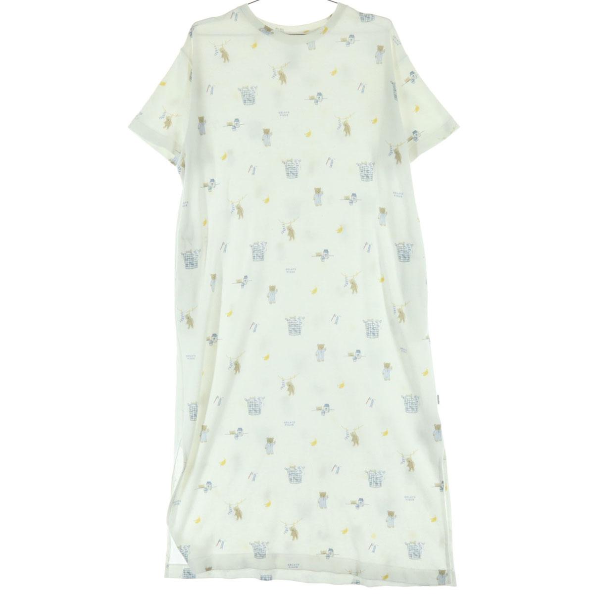 

gelato pique Animal Pattern Short sleeve Long dress F white Room wear Women Used