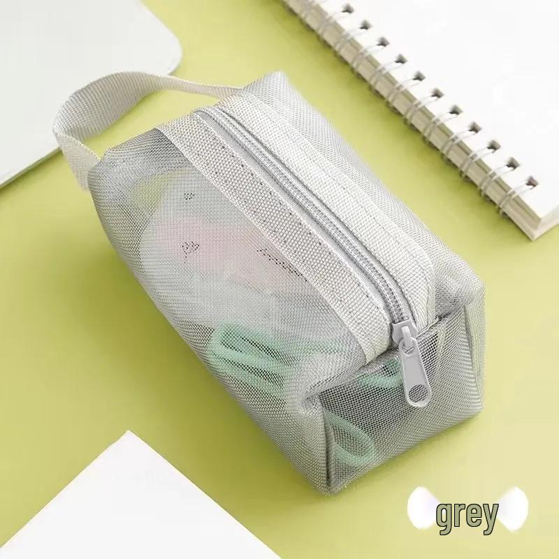 Mini Mesh Storage Bag: Large-Capacity Makeup, Cable, Coin, and Key Holder with Portable Drawstring Design