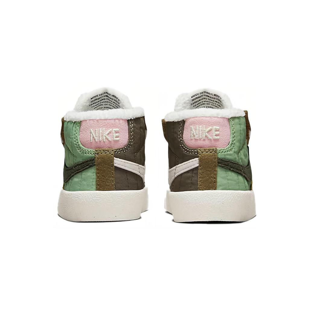 Nike Blazer '77 Fleece Lined Mid Top Toddler Shoes Green Brown Infant And Toddler DO5218-331