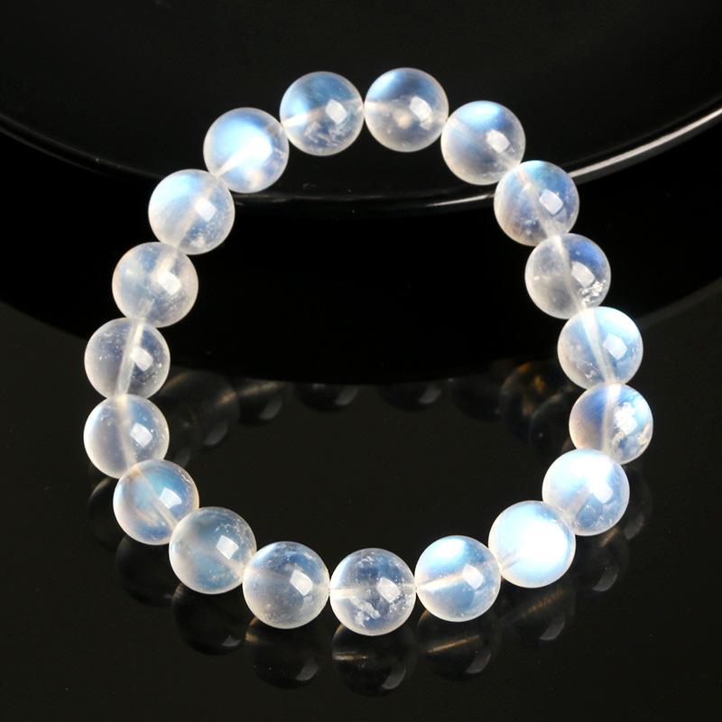 High-Quality Natural Blue Moonstone Cat's Eye Bracelet - Midnight Elf Ice Crystal Gemstone