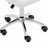 Ilanz White Cosmetic Stool With Backrest On Wheels Up To 150 Kg