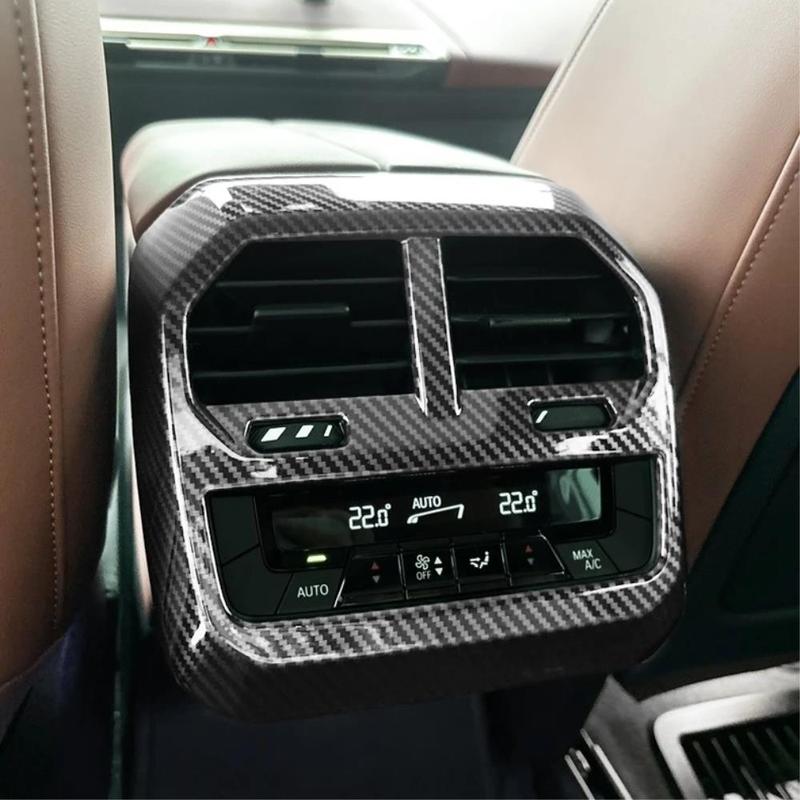 For BMW iX iX40 iX50 M60 -2025 Carbon Fiber Central Control Gear Panel Cover Interior Trim Accessories Upgrade