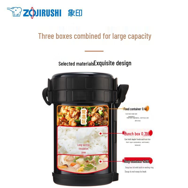 Zojirushi Insulated Lunch Box 3-Piece Set with Bag