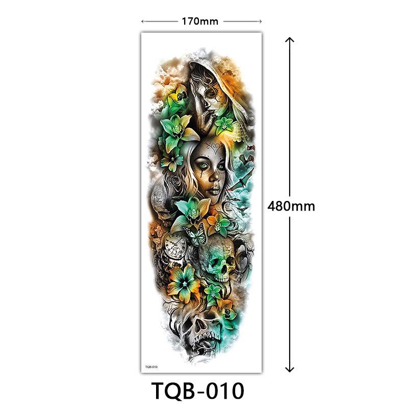 Full Arm Flower Tattoo Stickers - Large Image Design