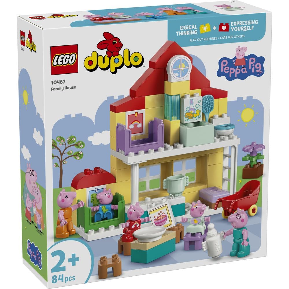 LEGO DUPLO Peppa Pig Playhouse Building Toy for Kids Ages 1.5 to 4, Includes Animals and Figures, 10467