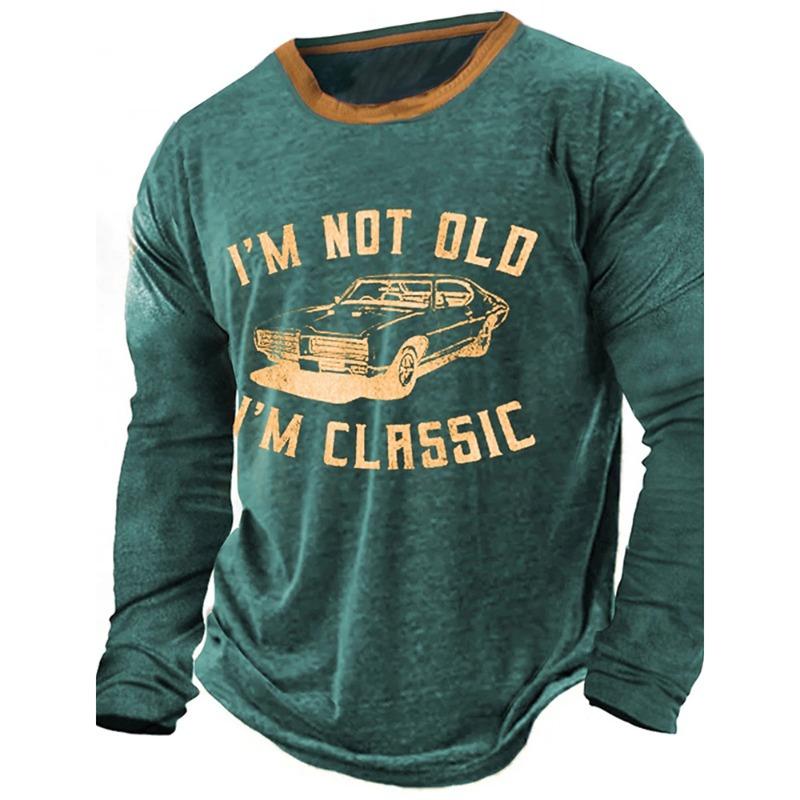Men's Long Sleeve Graphic 3D Compass Boat Casual Sports Outdoor Sports T-Shirt Fitness Retro Classic Long Sleeve Top