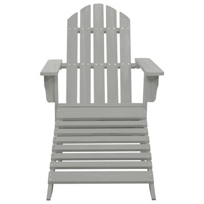 Garden Armchair with Footrest Wood Gray